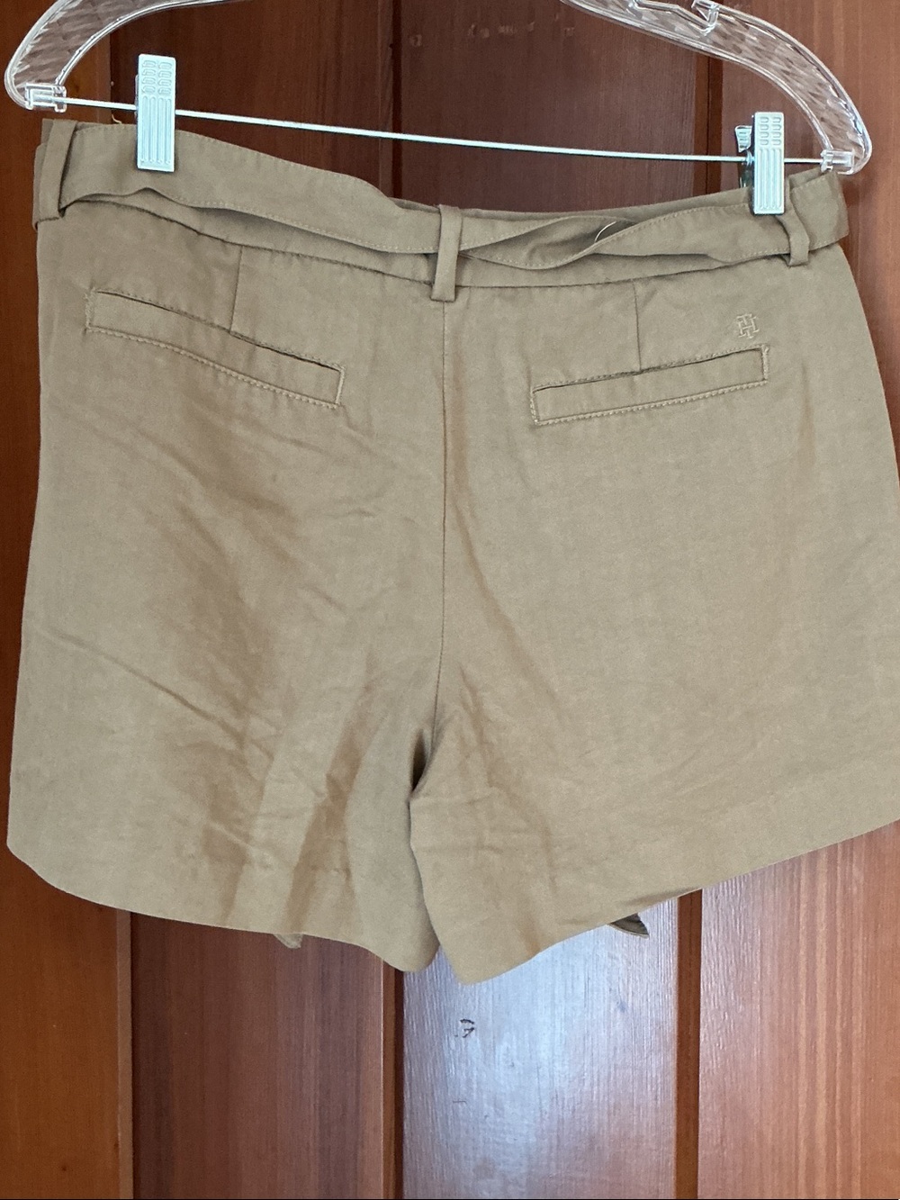 Tommy Hilfiger Women's Tan High-Waist Tie-Front Shorts - Picture 2 of 2